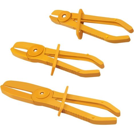 Pinces à Clamper les Durites,Pince a Collier Durite,Jeu de Pinces pour Durites,3PC Outil de Serrage pour Tuyaux Flexibles pour Serrage des Flexibles de Refroidissement et de Carburant,Jaune (1/5)