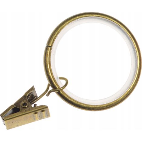 Anneaux silencieux avec clips, diamètre 37 mm, tringles à rideaux en métal antique, 20 pièces. (1/5)