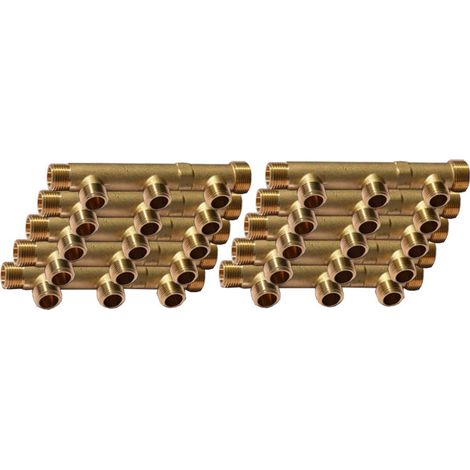 10 Collecteurs mâle femelle 3/4" (20/27) - 3 départs 1/2" (15/21) - Entraxe 50 mm - Arcanaute (1/2)