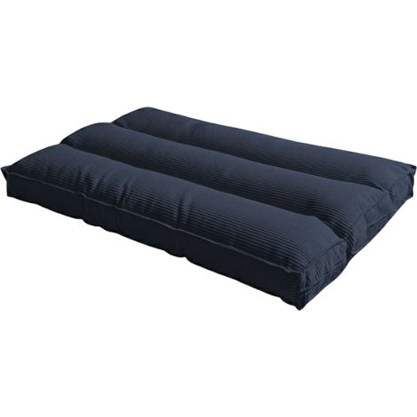 Futon déhoussable en velours côtelé BANANAIR 90x190 cm bleu foncé (1/5)