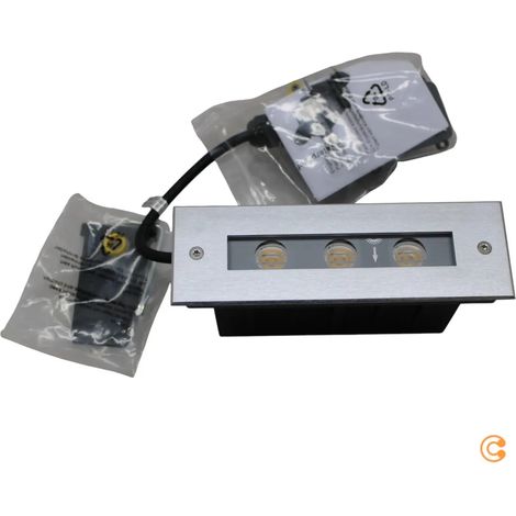 [NEUWERTIG] B-Ware Dekolight Bodeneinbauleuchte Strahler Led Line Silber Edelstahl Warmweiß