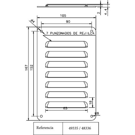 Grille de ventilation pour armoire électrique - Dimension grille - IP30 - 2 pcs - 167x105mm (1/4)