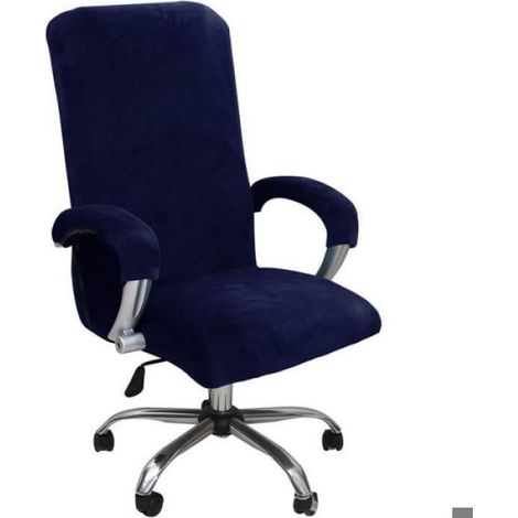 Housse De Chaise De Bureau - Polyester Extensible - Compatible Dossier 45-58 Cm Hauteur 69-80 Cm - Avec Housses Accoudoirs - 1 Pièce (1/4)