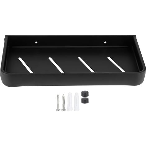 Étagère de salle de bain murale en aluminium ajouré de 30 cm avec panier de rangement (1/5)