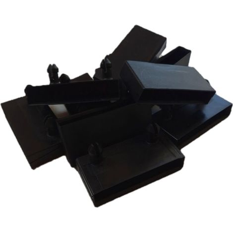 Lot de 10 embouts de pieds de table 53 x 8 mm – Polyéthylène noir – Hauteur utile 12 mm – Entraxes 38 mm – Éco-conçu – Ebac Literie (1/3)