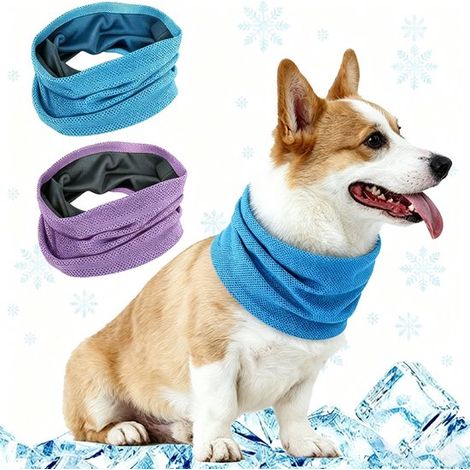 Confezione da 2 fasce rinfrescanti per cani, collare rinfrescante per cani, collare con ghiaccio rinfrescante per cani, collare con ghiaccio rinfrescante per l'estate, protegge i cani di piccola tagli (1/5)
