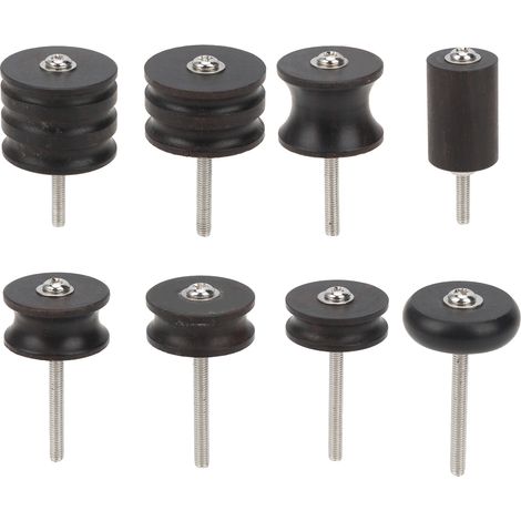 Lot de 8 polissoirs à tête électrique en bois de santal, haute dureté, pour bricolage cuir, outil de brunissage des bords. (1/5)