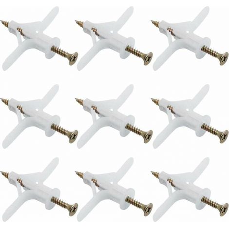 50 pièce Chevilles pour Plaque de Plâtre Ensembles Plastique Tuyau D'expansion Avion Auto Foreuse d'extension Tube Chevilles Utilisé pour la Plupart des Murs Légers Plaques de Plâtre