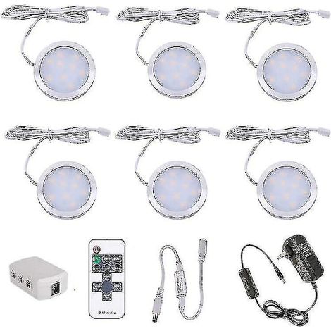 Kit de 3/4/6/8/10 spots LED dimmables 12V en aluminium extra-plat pour éclairage sous meuble, idéal pour penderie, bibliothèque ou armoire. (1/5)