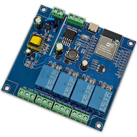 Carte de développement module relais ESP32-C6 WiFi6 BLE 4 canaux AC220V/DC5-30V pour la commande sans fil des maisons intelligentes (1/5)
