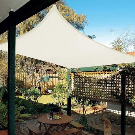 Voile d'ombrage imperméable, rectangulaire 2x4m, filet pare-soleil, protection UV, convient pour terrasses extérieures, beige