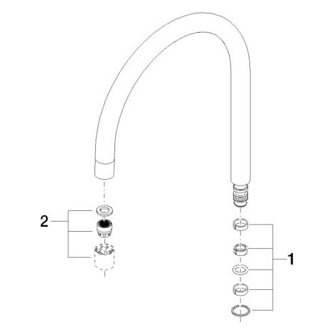 Dornbracht 90282222502-08 Bec de robinet Pièces de rechange