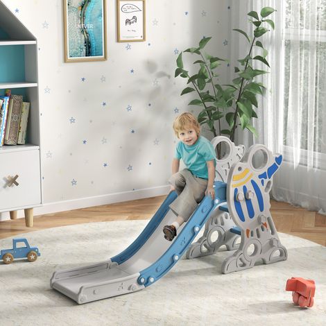 Toboggan spatial pour enfants de 18 à 36 mois avec échelles antidérapantes - cm - toboggan intérieur en EPS et PP - bleu et blanc