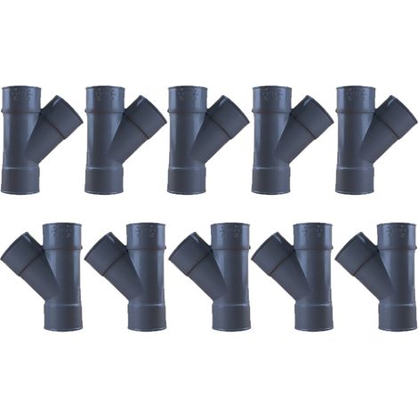 10 culottes PVC 45° Femelle Femelle Ø40 - First Plast (1/5)