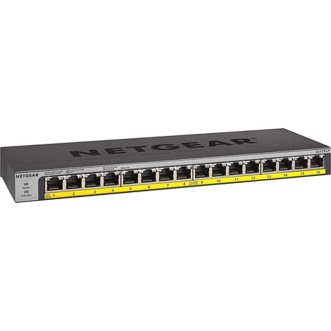 NETGEAR 16 porte Switch Ethernet non gestite- Switch PoE- (GS116LP) - con 16 x PoE+ 76 W aggiornabile, da tavolo, a parete o a rack (1/4)