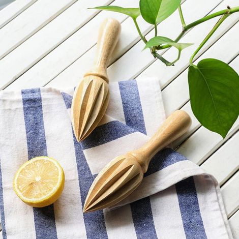 Presse-citron manuel en bois, accessoire de cuisine, presse-agrumes portable, orange (1/5)