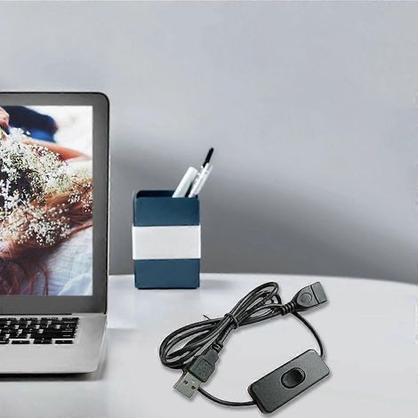 Câble d'extension USB avec interrupteur marche/arrêt intégré pour enregistreur de conduite et lampe de bureau LED (1/4)