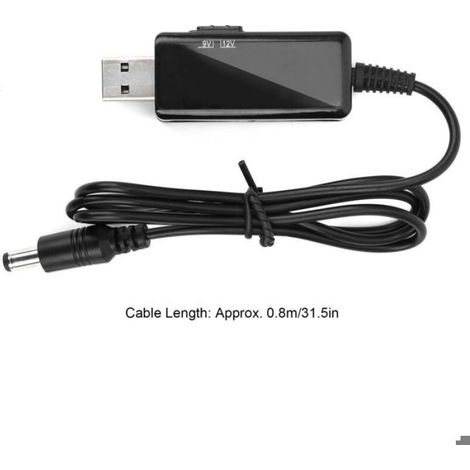 Câble Booster USB vers DC, cordon de routeur de banque d'alimentation 5V 9V 12V, affichage numérique réglable, 5521 (1/4)