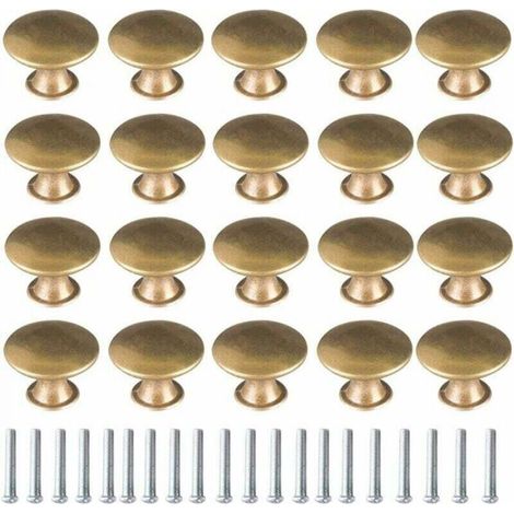 Bouton de Porte Laiton 20 Pièces Vintage Laiton Poignées Boutons de Meuble Boutons Porte de Tiroir Poignée de Meuble Bouton de Meuble Vintage pour Tiroir Armoire Meuble Cuisine de Placard
