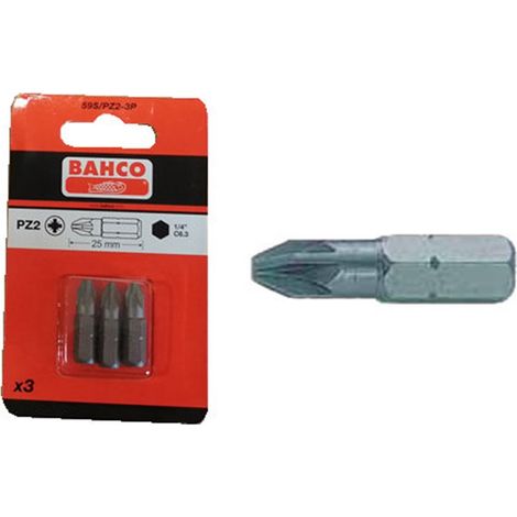 BAHCO POZIDRIV TIP PZ-2 1/459 S/PZ (BLISTER 3 UNITÀ)