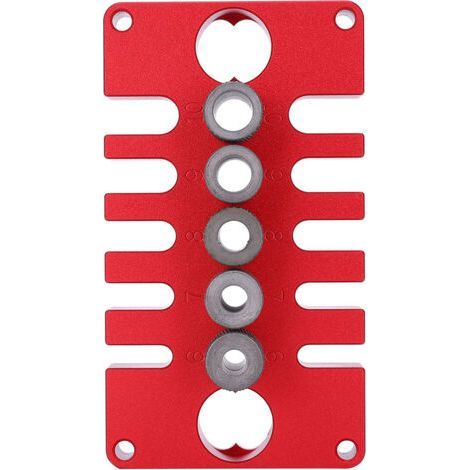 Gabarit de positionnement de poinçonnage 3 en 1 en aluminium rouge pour le travail du bois (1/5)