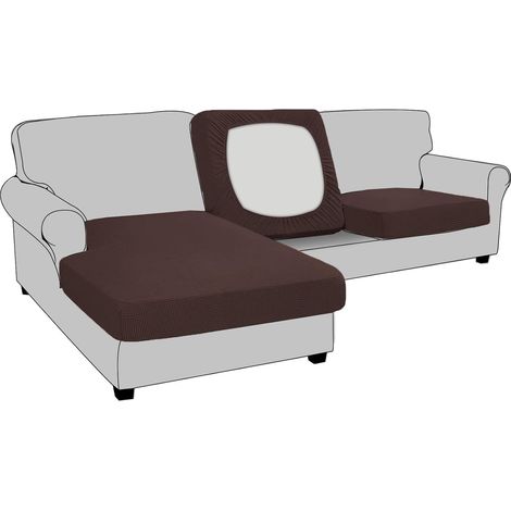 Housse de Coussin Extensible de canapé Housse de Protection pour Meubles Housse de siège de canapé Couvre pour Canapé Protege de Meubles Antipoussière (2 Places,Café foncé) (1/5)