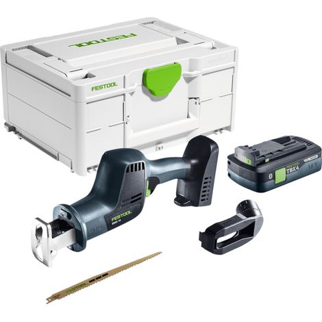 Scie sabre sans fil Festool ERSC 18 EB-Basic 18 V 210 mm + 1 batterie 4,0 Ah + Systainer - sans chargeur (1/5)