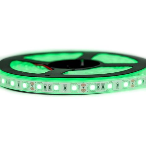 Kit Ruban Professionnel 5050 - 60 leds/m - 5 mètres vert étanche (IP67) Longueur: 5 mètres - Transformateur: Alimentation Non-Inclus