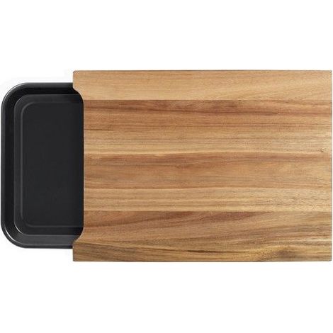 Planche a découper - LIVOO - MES155 - Bois acacia FSC - 36,5 x 27,5 cm - Bac récupérateur amovible (1/5)