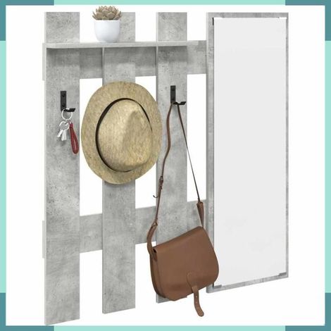 874510 Porte-manteau mural Montage mural Gris béton 100 x 10 x 100 cm (1/5)