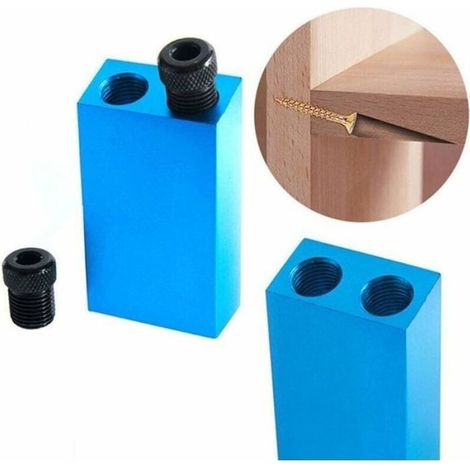 Gabarit De Perçage D Angle - 15 Degres - Pour Assemblage Bois - Embouts 6 8 10 Mm - Kit Complet (1/5)
