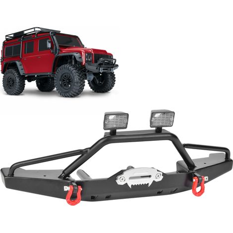 Pare-chocs avant en métal avec éclairage LED intégré, compatible avec la voiture radiocommandée Axial SCX10 II 90046. (1/5)