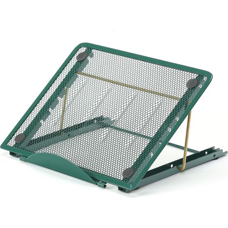 Support Ordinateur Portable Multi-Angle Support Laptop Ventilé en Acier Inoxydable Réglable Ergonomique Léger( vert foncé)