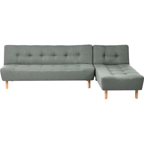 Sofá cama modular esquinero izquierdo 4 plazas con chaise longue reclinable verde Alsten