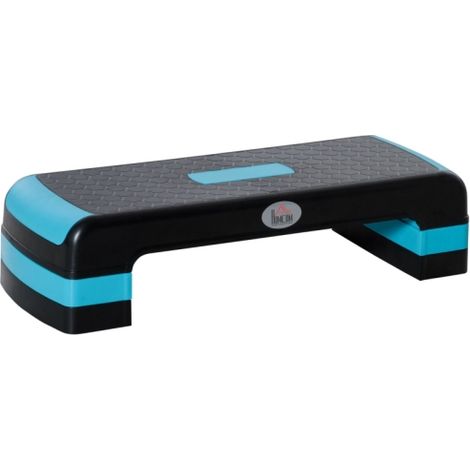 Adjustable Aerobic Step with 3 Heights for Home and Office Workouts in Black and Blue