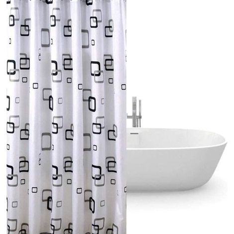 1 Stück wasserdichter Duschvorhang, 180 x 220 cm, geruchsneutral, schimmelresistentes Polyester, modernes Badezimmer (1/5)