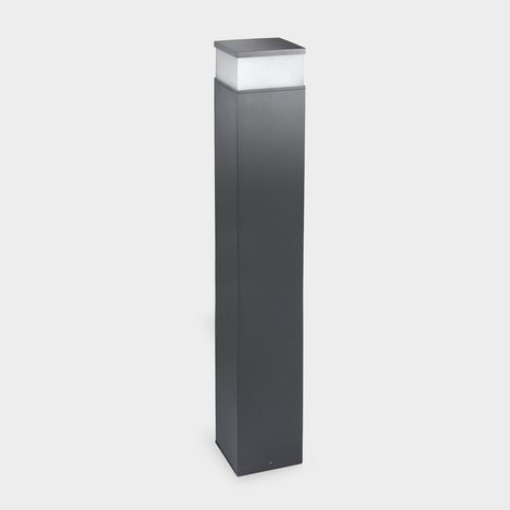 LEDS C4 Cubik Borne extérieure 100 cm Gris urbain, LED mate 17,5 W, température de couleur 2700-3200-4000 K, IP65, interrupteur marche/arrêt