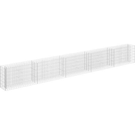 vidaXL Gabion Raised Bed Galvanised Steel 450x30x60 cm