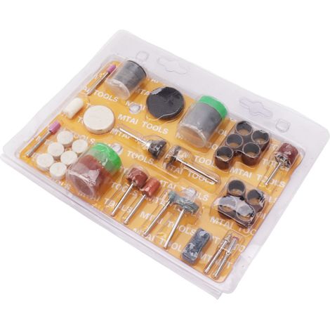 Ensemble de 70 outils de polissage et de meulage électriques, comprenant des têtes de meulage et des accessoires pour meuleuses électriques. (1/5)