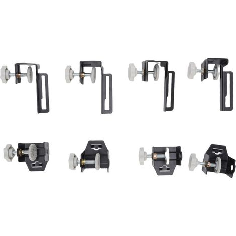 Kit de fixation pour façades de tiroirs (4 pièces), gabarit de montage pour tiroirs de meubles, gabarit de quincaillerie pour tiroirs facilitant et accélérant l'installation des façades de tiroirs de (1/5)