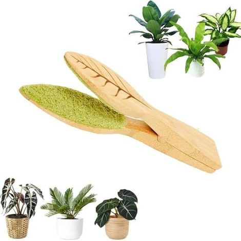 Pince de nettoyage de feuilles avec brosse douce – Outil ergonomique de dépoussiérage pour plantes d'intérieur et d'extérieur, ramasseur portable pour feuilles mortes et débris (1/5)