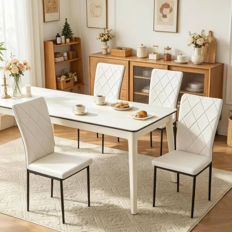 Esszimmerstuhl 4er-Set mit hoher Rückenlehne 120 kg OKMYHOME (1/5)
