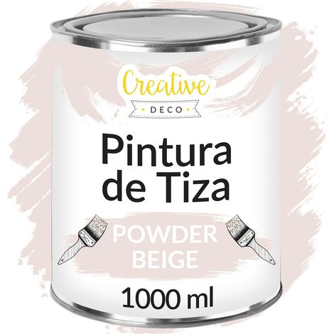 Creative Deco Pintura a la Tiza Beige Empolvado 1L Mate y Lavable para Muebles de Madera