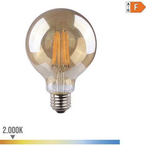 Ampoule LED à Filament EDM Globe en Verre Vintage E27 8W 720lm 2000K Lumière Chaude Ø12,5x17cm (1/3)