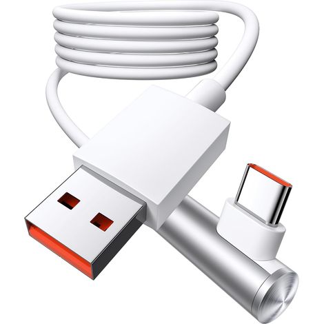 Câble USBC Charge Rapide 120W 6A 1,8m Coudé 90 Degrés pour Redmi Note 15Pro (1/5)