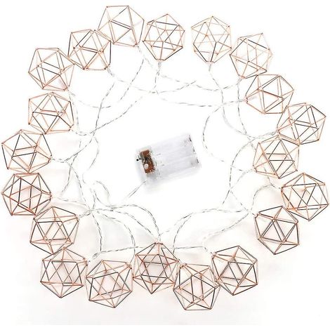 Guirlande lumineuse en métal, 3 m, 20 LED, alimentée par piles, pour fêtes, mariages, fenêtres, arbres et décorations saisonnières.-AquaForge (1/5)