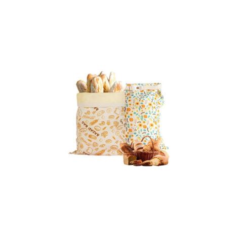 Juego de 2 bolsas de pan de cera de abeja – 43 x 33 cm – Grandes y portátiles – Bolsas de almacenamiento de cera de abeja – Cera de abeja natural – Reutilizables – Bolsas de almacenamiento de algodón 
