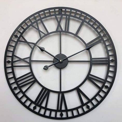 Horloge murale géante rétro Black Diamond 80 cm - 1 pièce - noir (1/3)