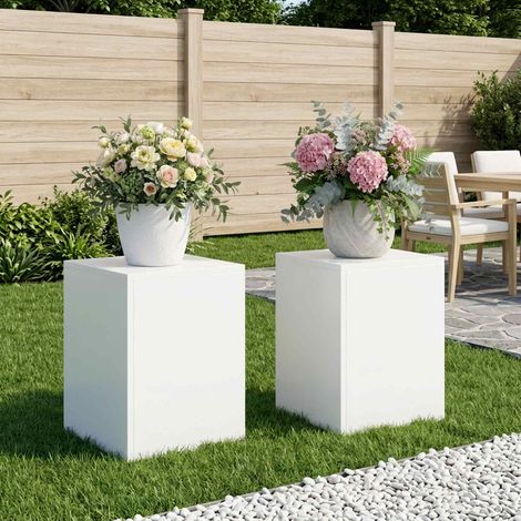 vidaXL Plant Stand 2 pcs White 30 x 30 x 40 cm Steel (1/5)