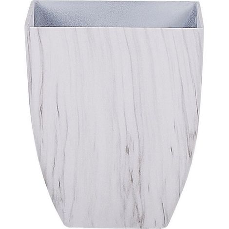 Maceta de mezcla de piedra blanco 28 x 28 cm efecto mármol Miro